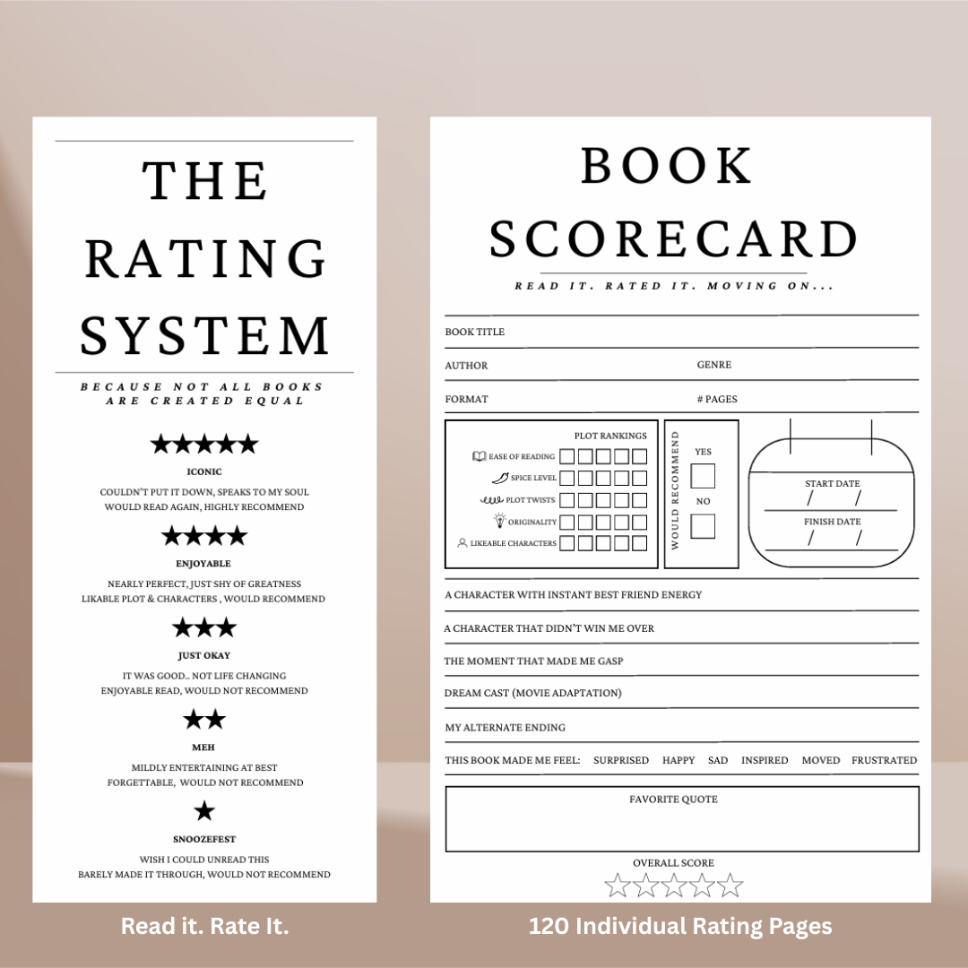 Book Log Reading Journal w/ 120 Reviews & Bookmark – Hardcover Journal with 120 Review Pages | Track & Review Reads, Reading Progress & Club Notes