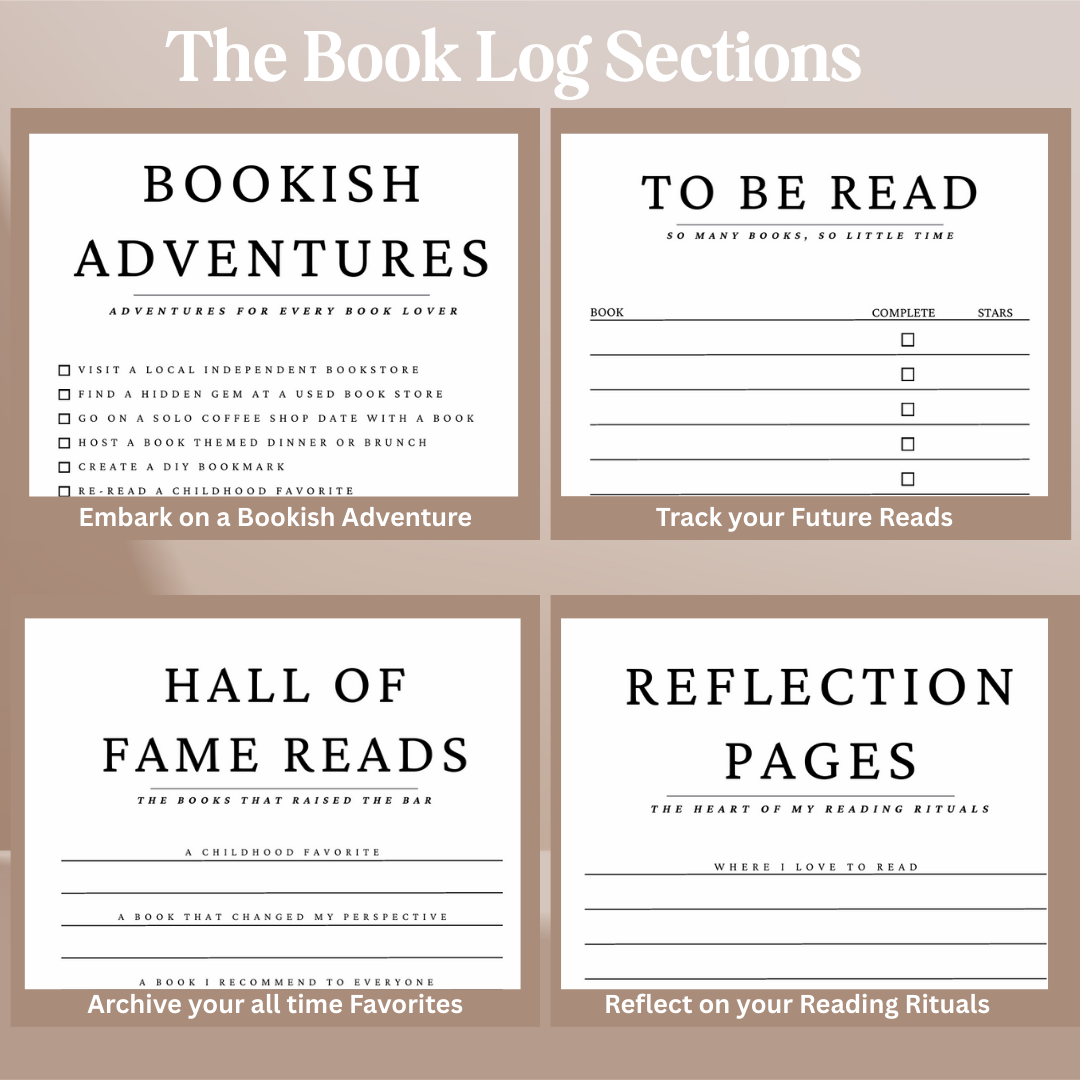 Book Log Reading Journal w/ 120 Reviews & Bookmark – Hardcover Journal with 120 Review Pages | Track & Review Reads, Reading Progress & Club Notes