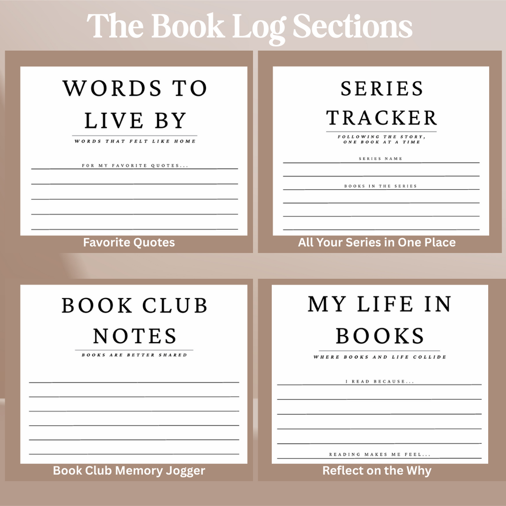 Book Log Reading Journal w/ 120 Reviews & Bookmark – Hardcover Journal with 120 Review Pages | Track & Review Reads, Reading Progress & Club Notes