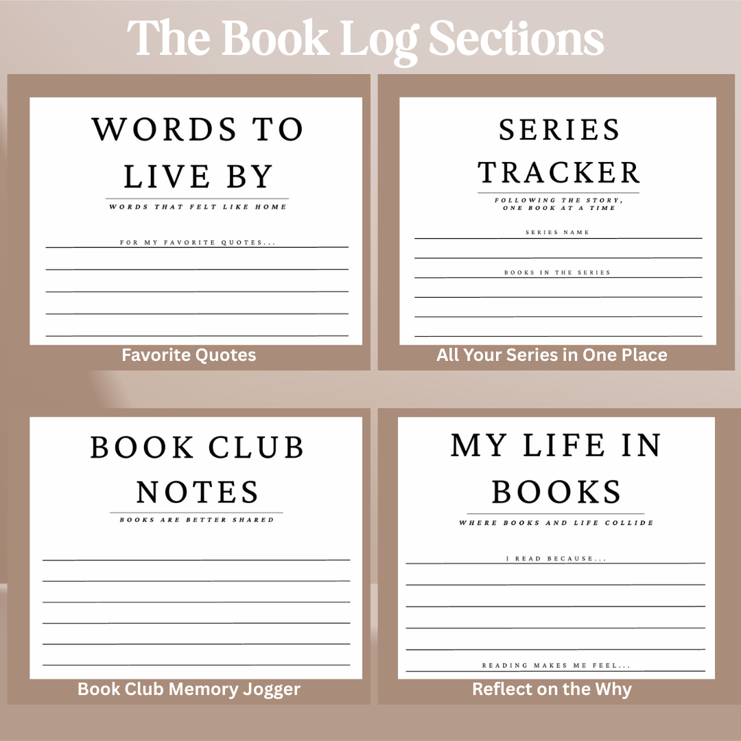 Book Log Reading Journal w/ 120 Reviews & Bookmark – Hardcover Journal with 120 Review Pages | Track & Review Reads, Reading Progress & Club Notes