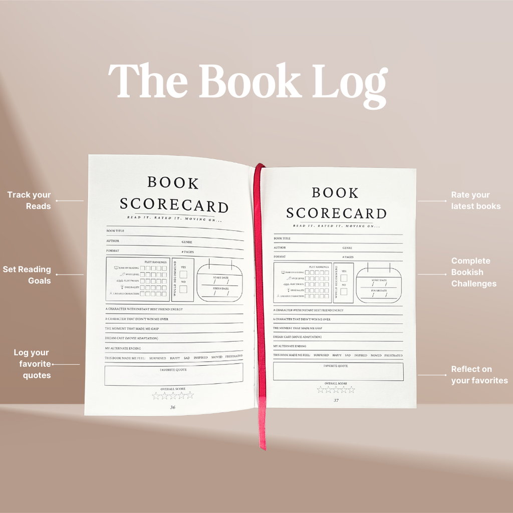 Book Log Reading Journal w/ 120 Reviews & Bookmark – Hardcover Journal with 120 Review Pages | Track & Review Reads, Reading Progress & Club Notes