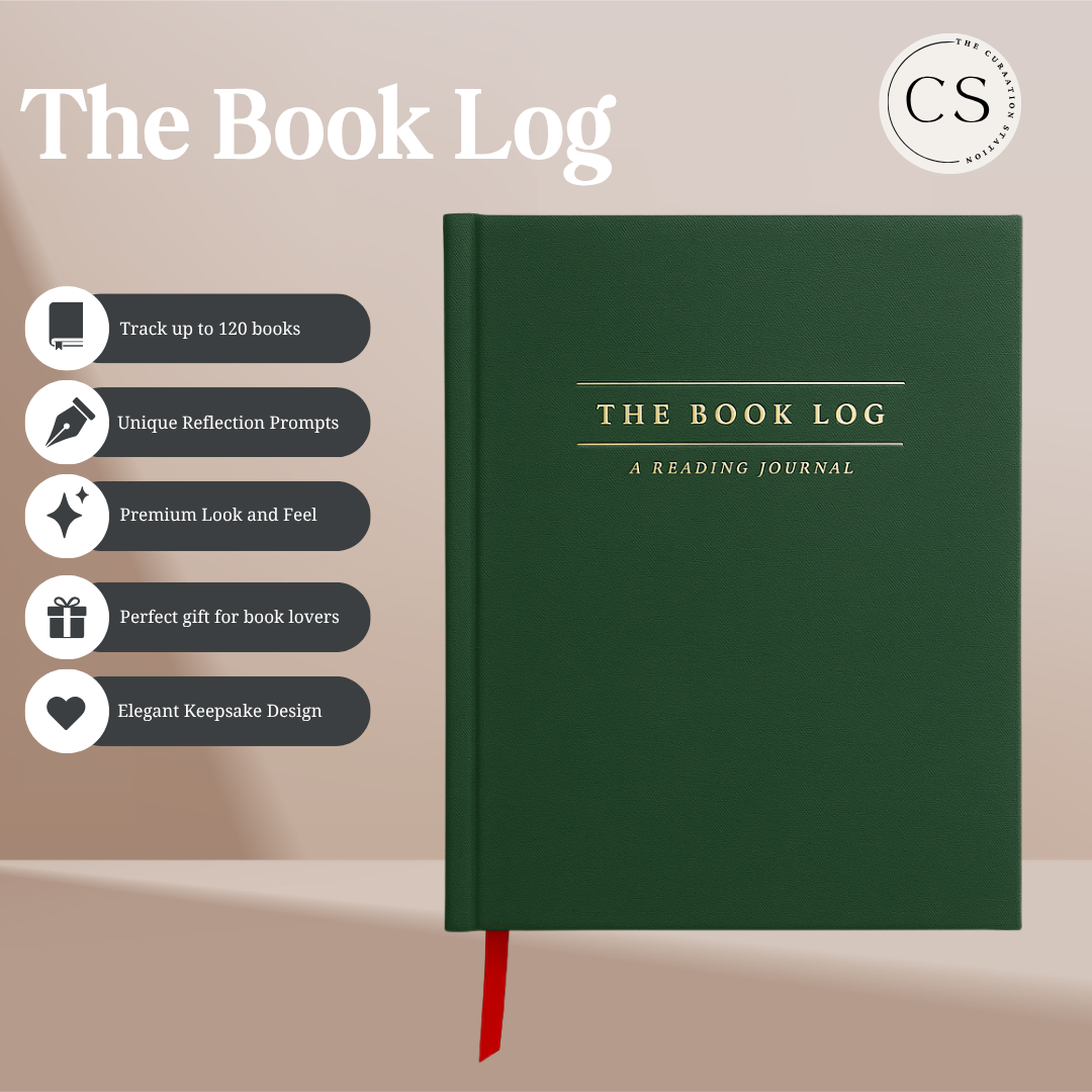 Book Log Reading Journal w/ 120 Reviews & Bookmark – Hardcover Journal with 120 Review Pages | Track & Review Reads, Reading Progress & Club Notes