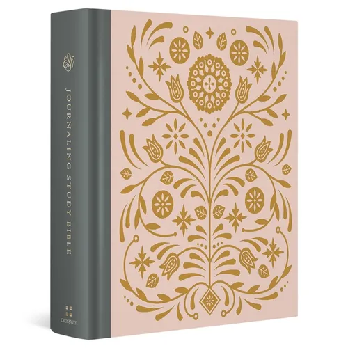ESV Journaling Study Bible (Cloth Over Board, Blush/Ochre, Floral Design) - Hardcover