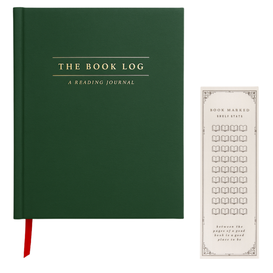 Book Log Reading Journal w/ 120 Reviews & Bookmark – Hardcover Journal with 120 Review Pages | Track & Review Reads, Reading Progress & Club Notes