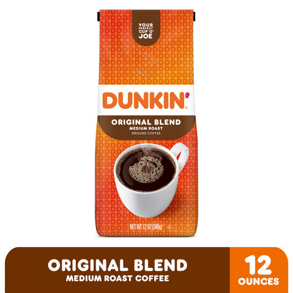 Dunkin' Original Blend Ground Coffee, Medium Roast, 12 Oz Bag